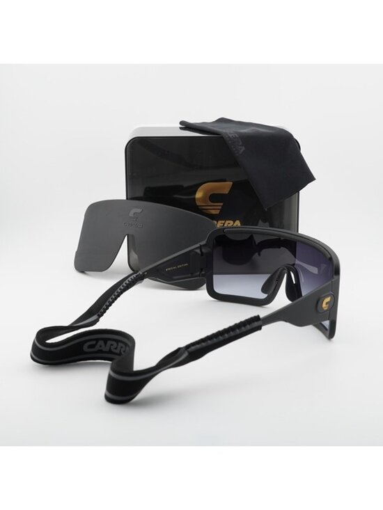 Carrera FLAGLAB 15 0003 9O Sunglasses Black Shield Frame, Grey Lenses main image 6